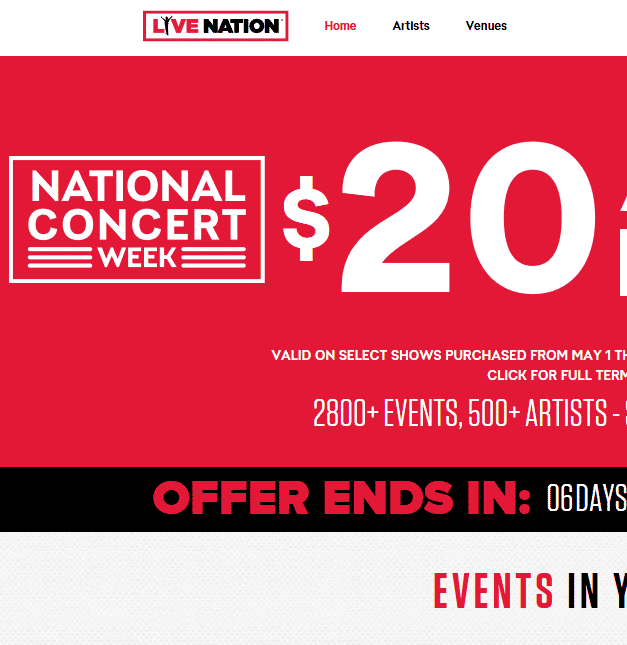 How to Get 20 Concert Tickets From Live Nation Stadium Help