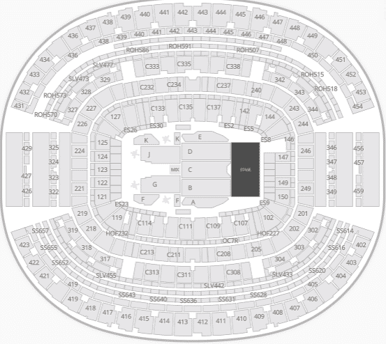 At T Stadium Seating Chart Concert