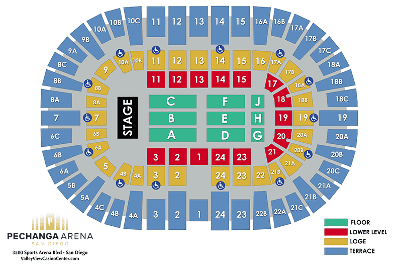 Pechanga Arena Seating Chart