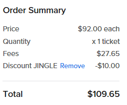 seatgeek final price after promo code has been enterested