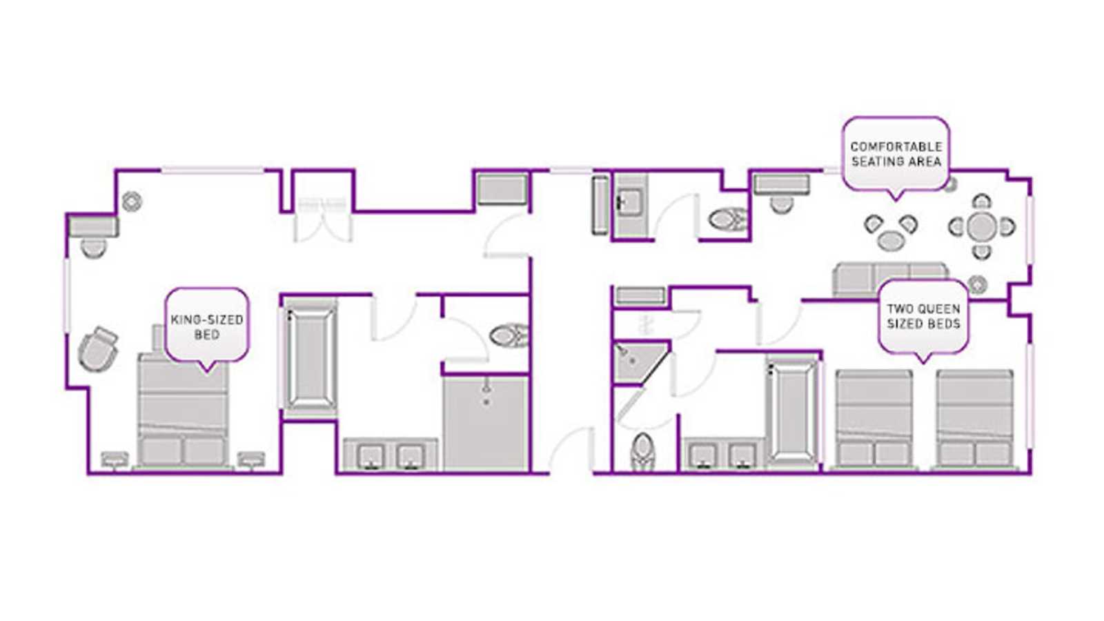 two bedroom city suite layout at the cosmopolitan las vegas
