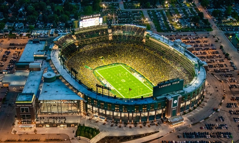 Lambeau Field Parking Tips Aerial View 