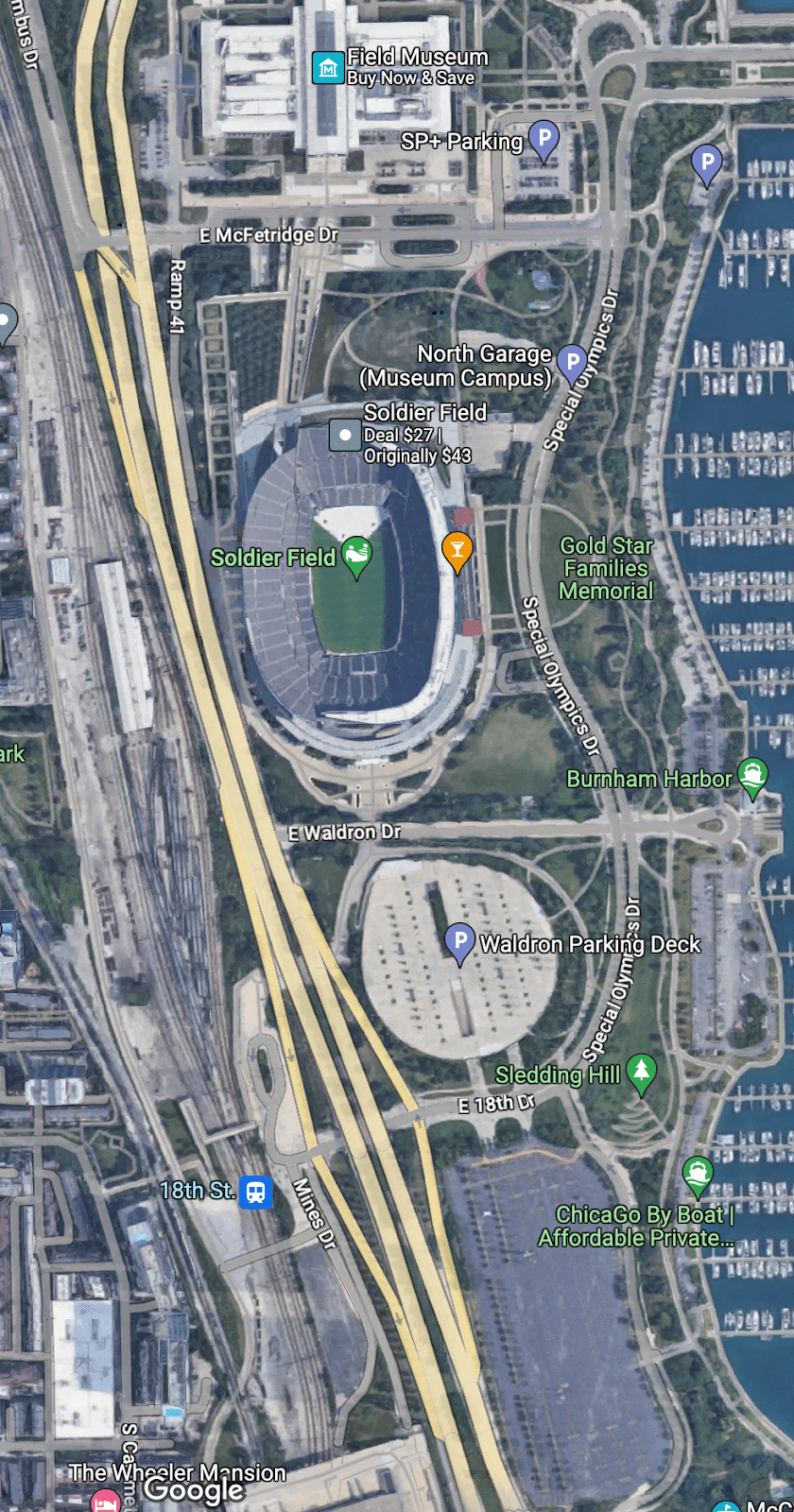 map of soldier field area        <h3 class=