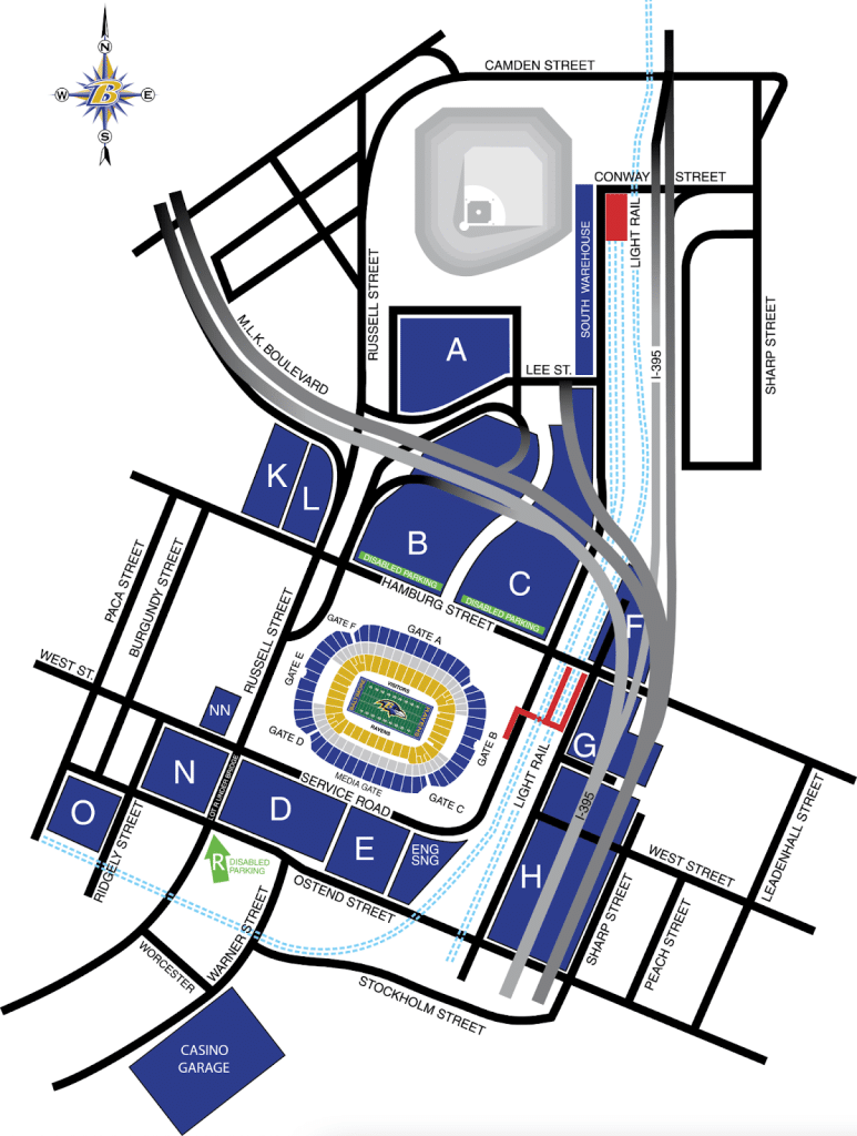 official M&T Bank Stadium parking map