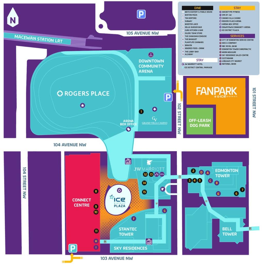rogers place parking tips map official