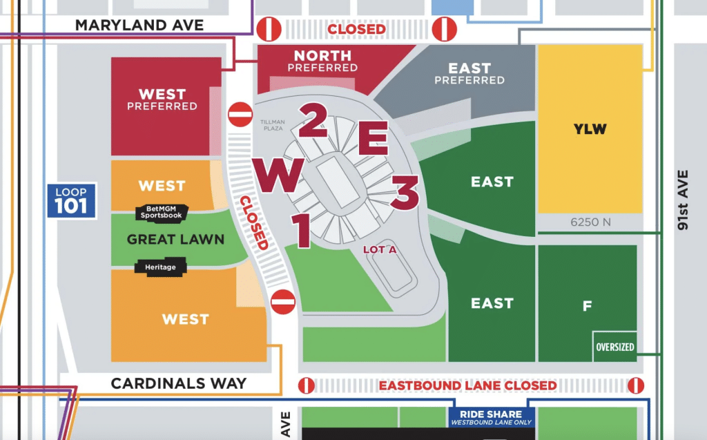 state farm stadium official parking map