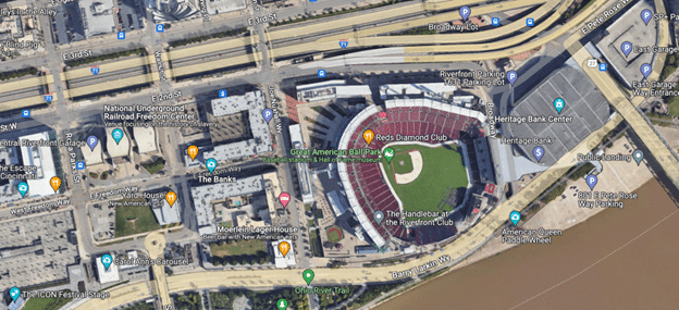 great american ball park parking map overview