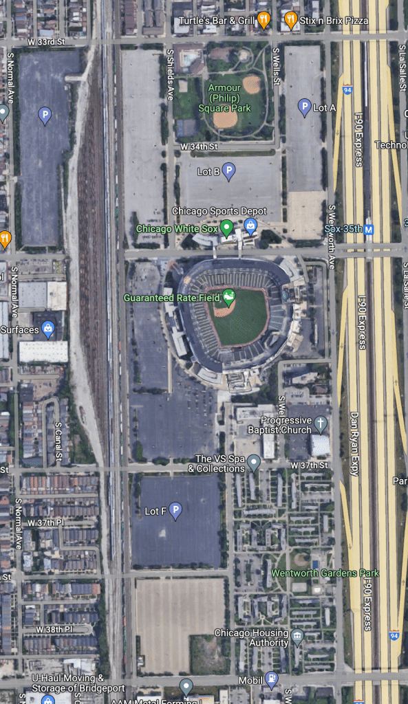 guaranteed rate field parking map overview