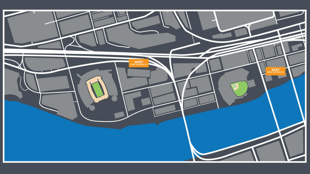 pnc park rideshare pickup and dropoff zones