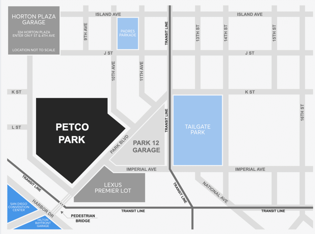 petco park parking tips map
