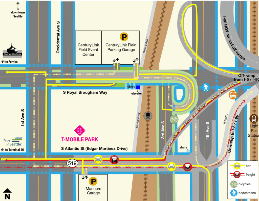 t-mobile park parking tips overview map