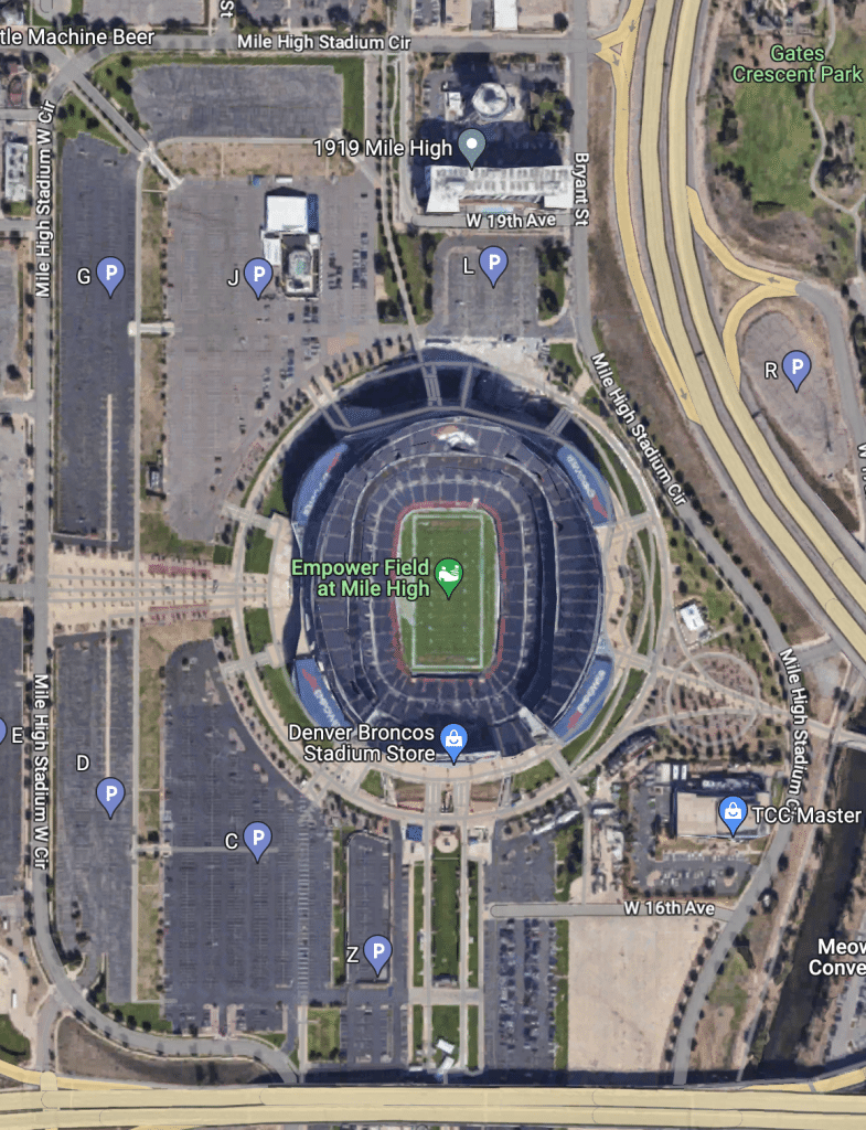 empower field at mile high google maps overview