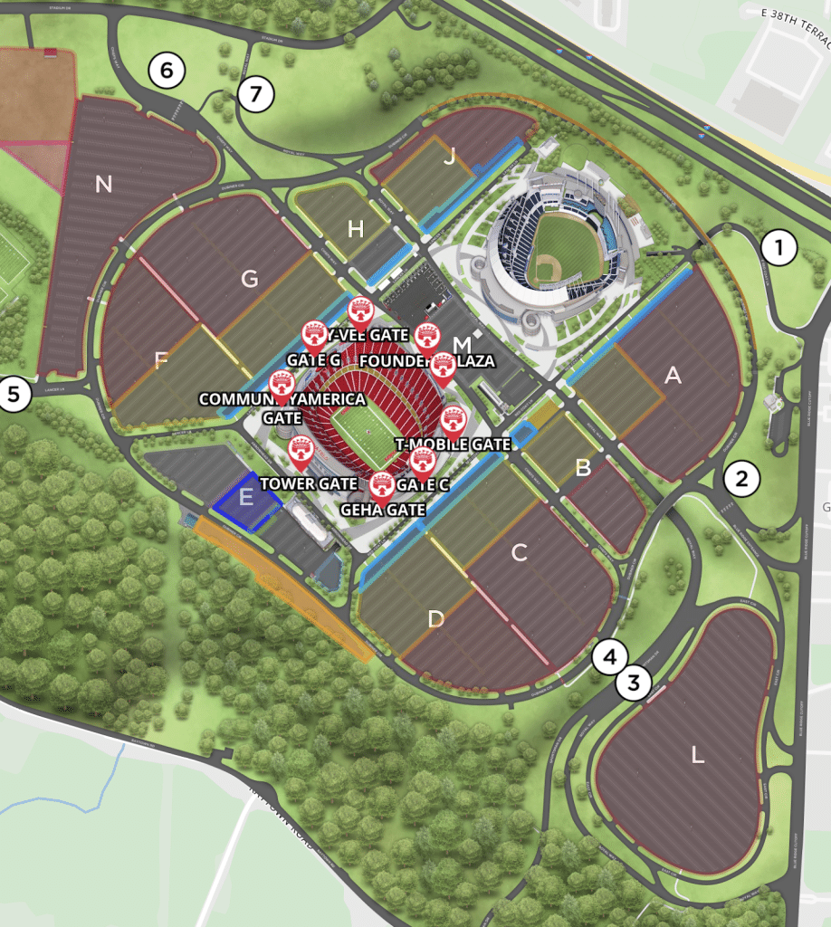 arrowhead stadium parking tips overview map