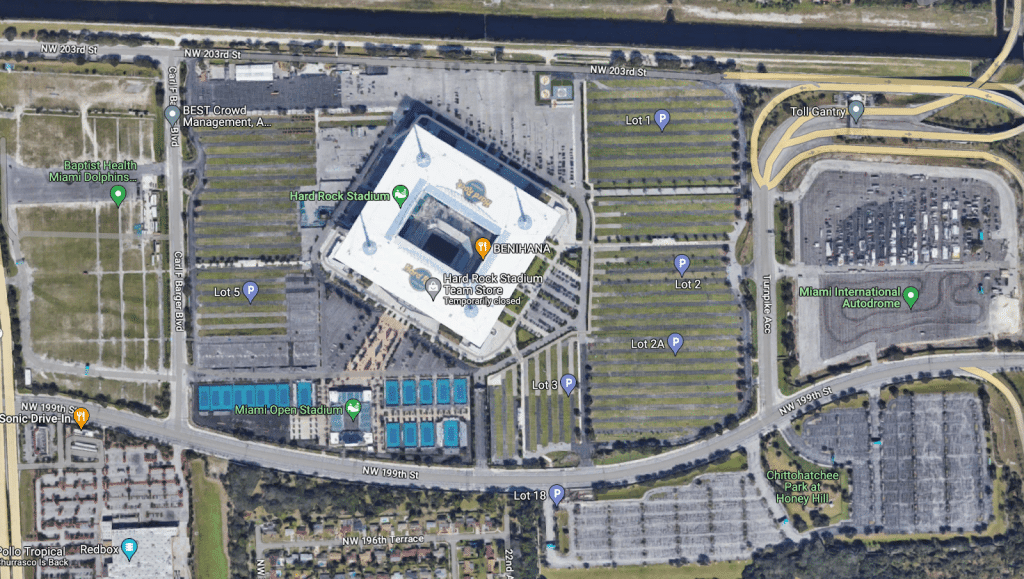 hard rock stadium parking overview good maps
