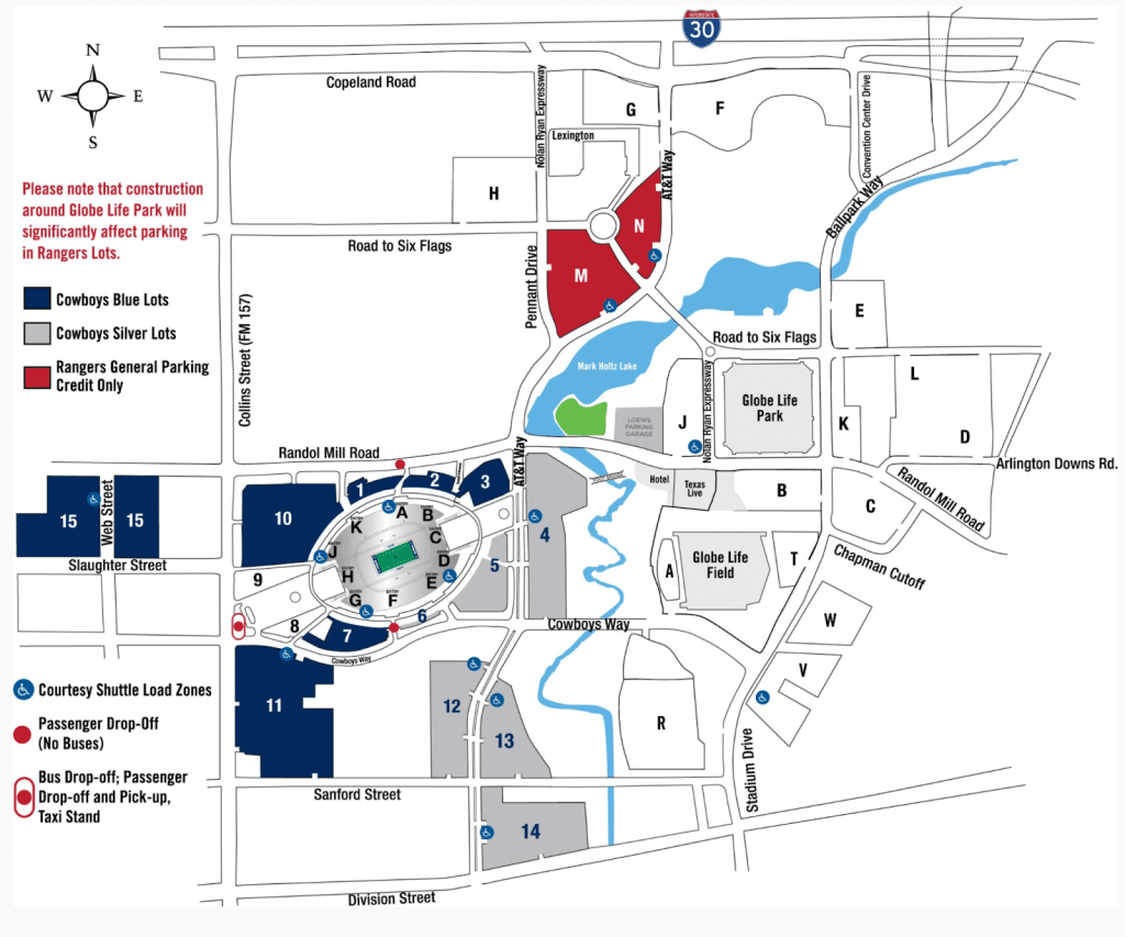 at&t stadium parking tips overview map