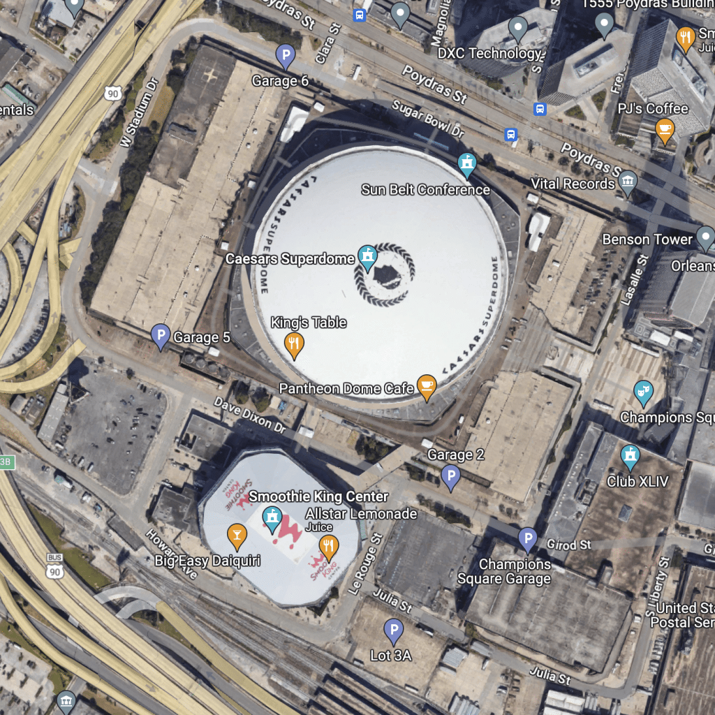 caesars superdome in new orleans parking tips map