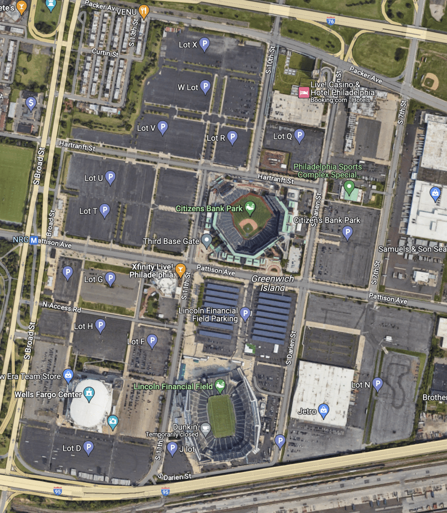 lincoln financial field parking tips overview map