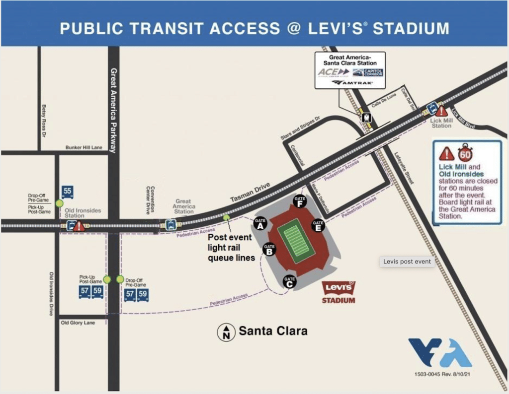 best public transportation to levi's stadium parking tips