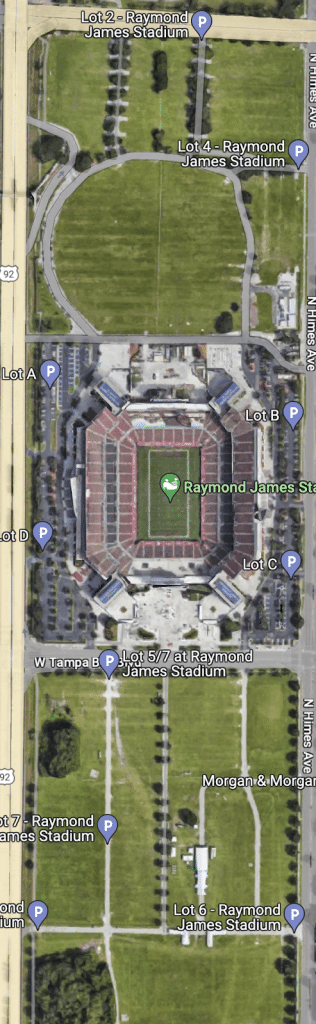 raymond james stadium parking tips overview google maps