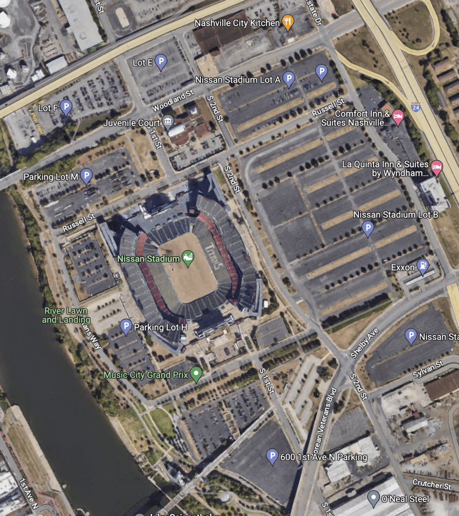 Nissan stadium seating chart and parking in Nashville