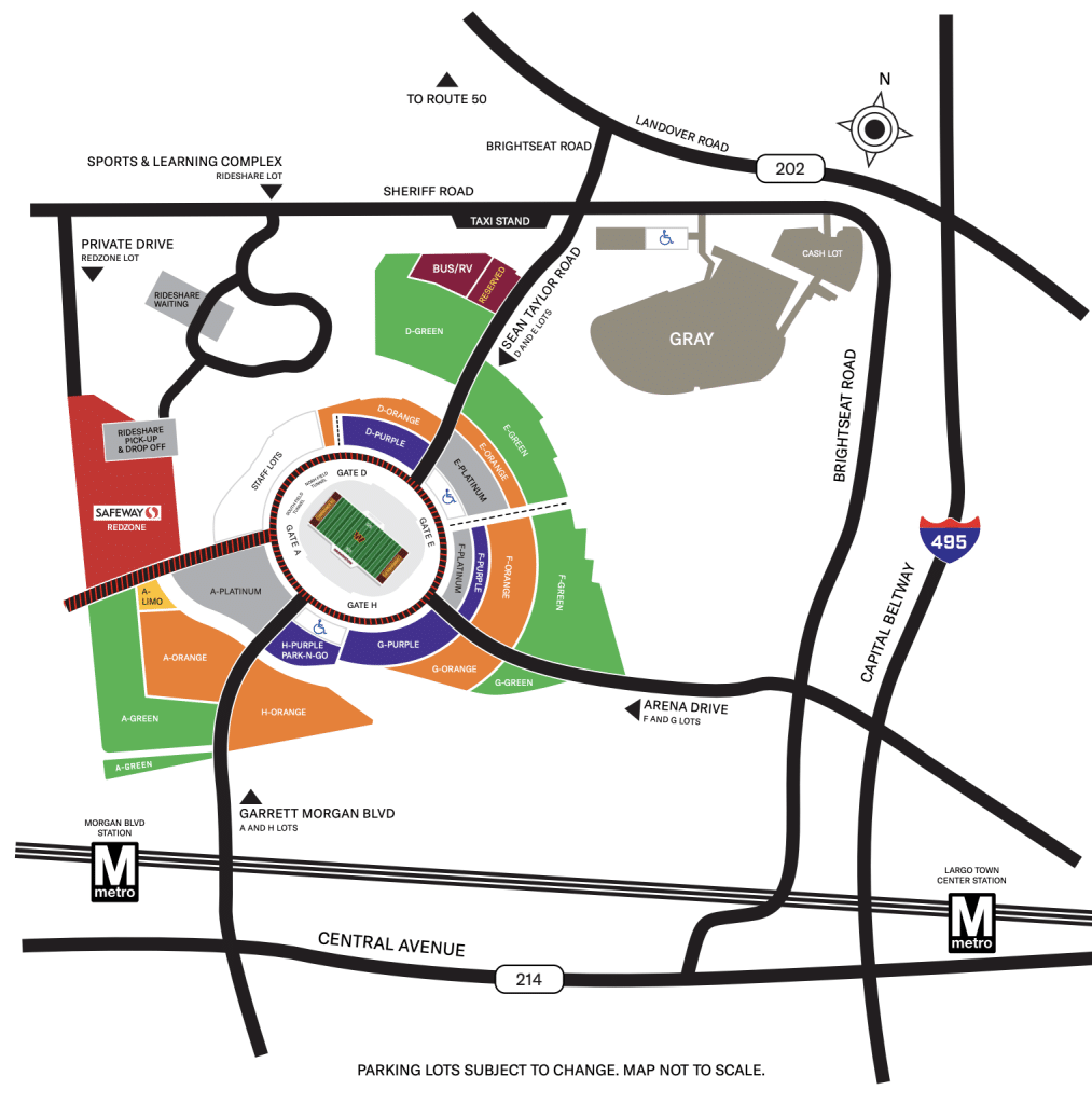 fedex field parking tips map