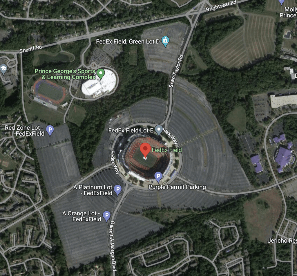 fedex field parking tips map