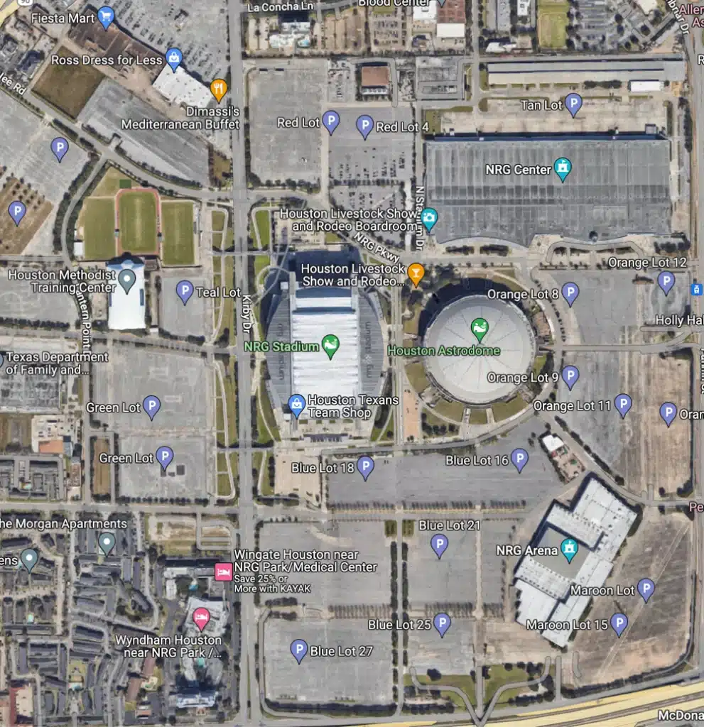 nrg stadium parking tips google maps overview