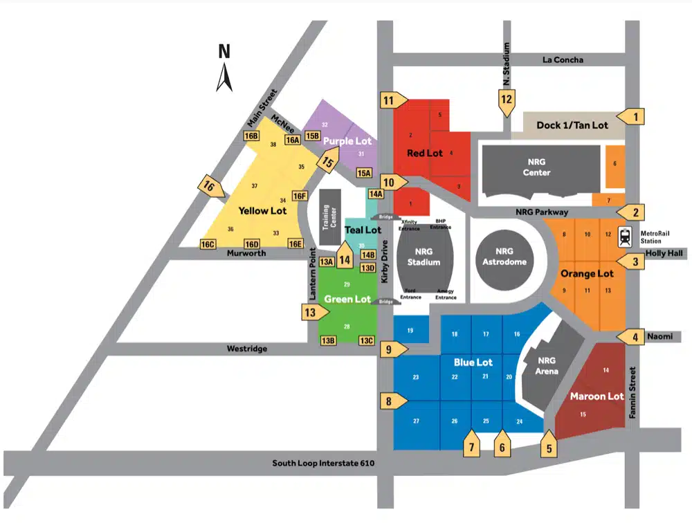 nrg stadium parking tips official map of spaces