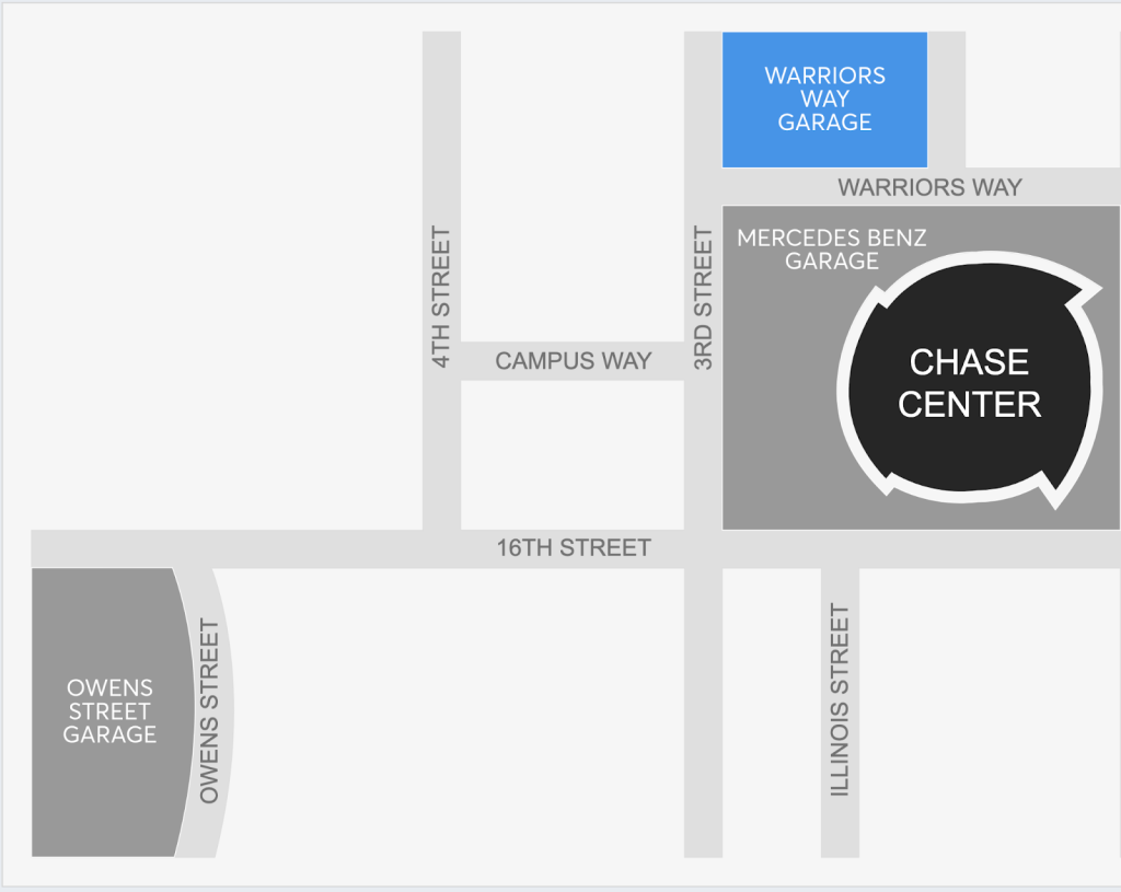 chase center parking tips overview map official lots