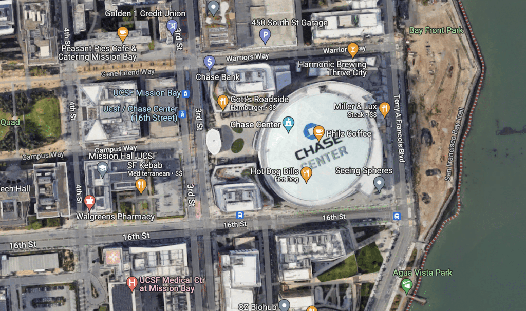 chase center parking tips overview map