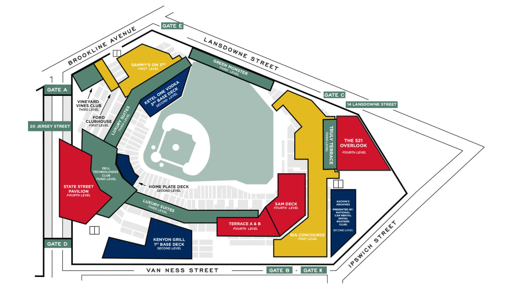 fenway park parking overview map