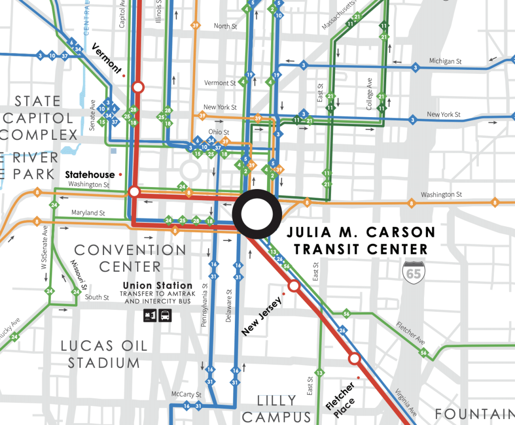 indygo public transportation to gainsbridge fieldhouse