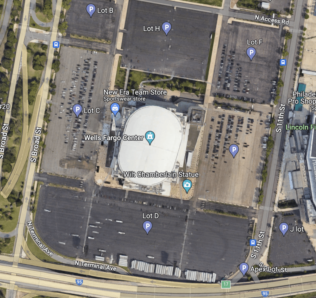 wells fargo center parking tips map overview