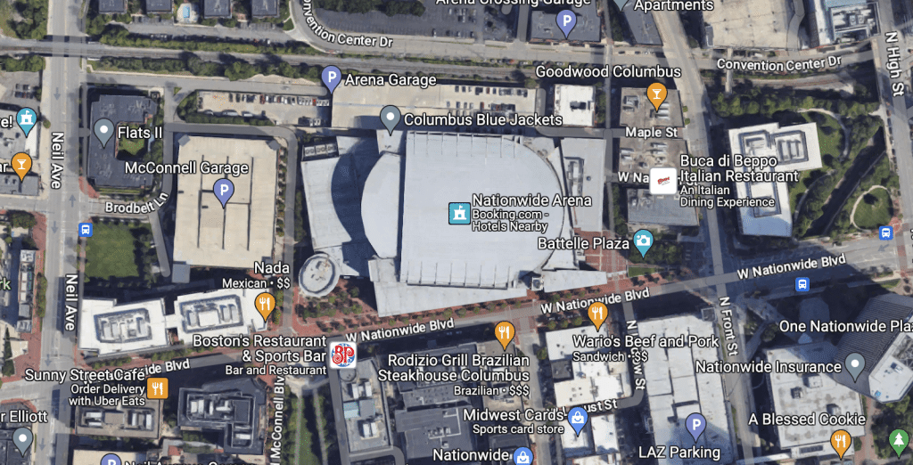 nationwide arena parking tis oveview map