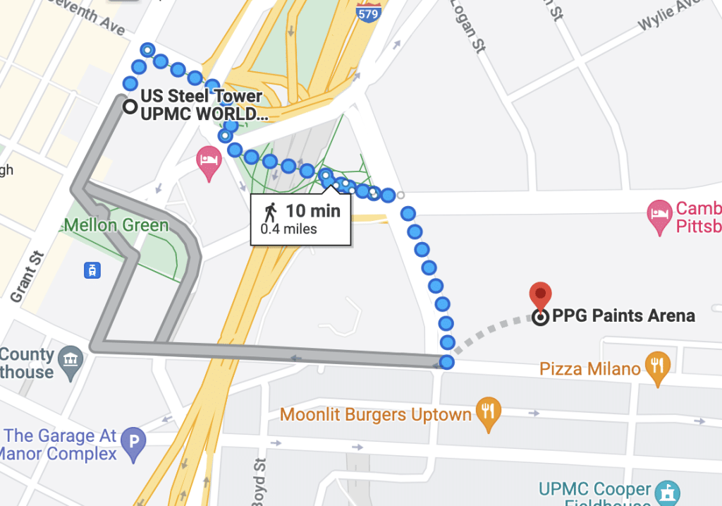 ppg paints arena parking tips google overview map