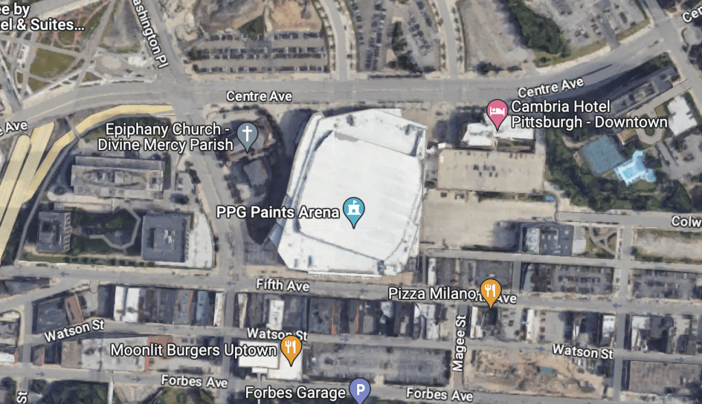 ppg paints arena parking tips overview map