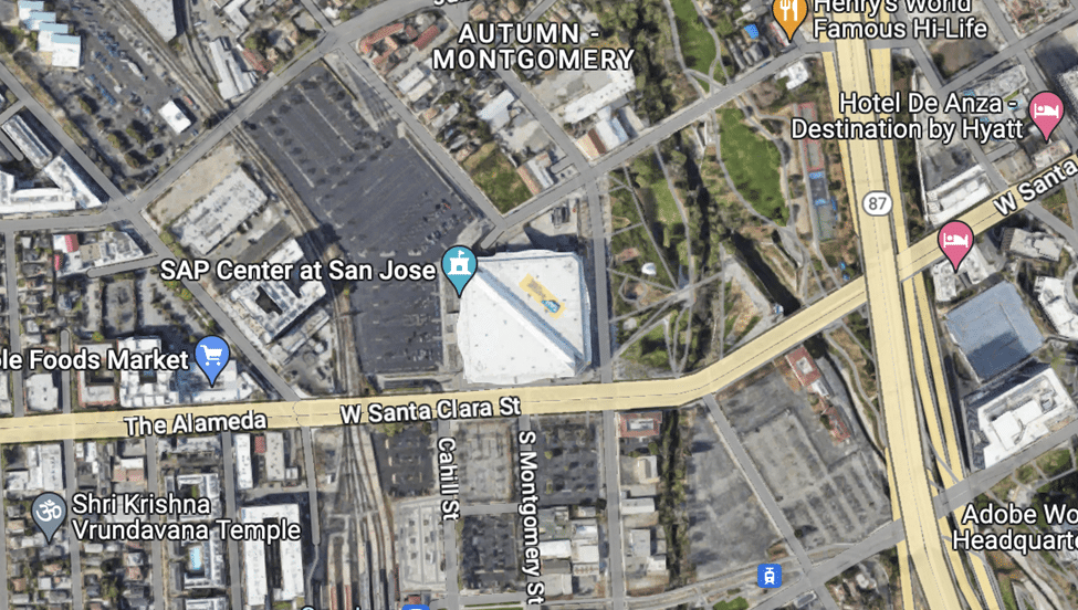 sap center parking tips overview google map