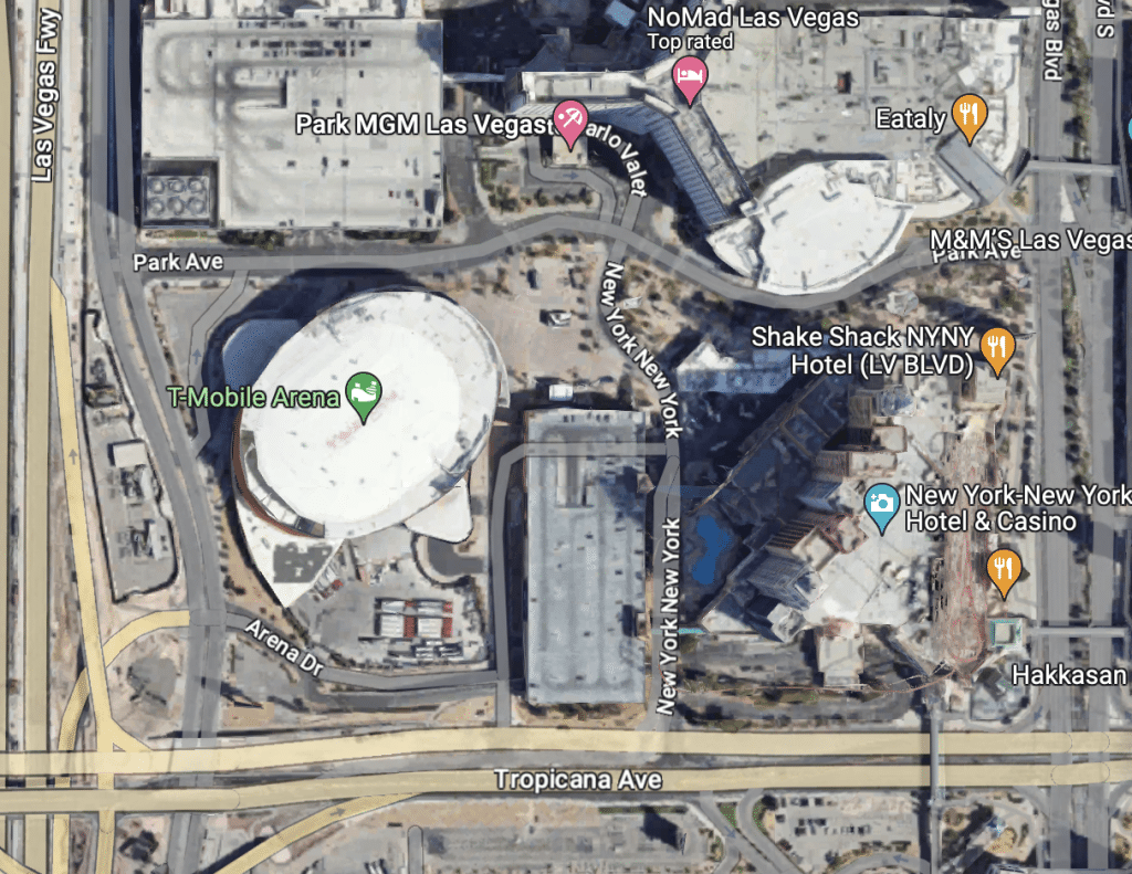 t-mobile arena parking tips overview map